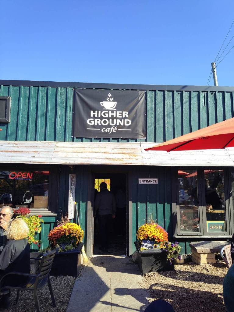 Higher Ground Cafe Sign and storefront