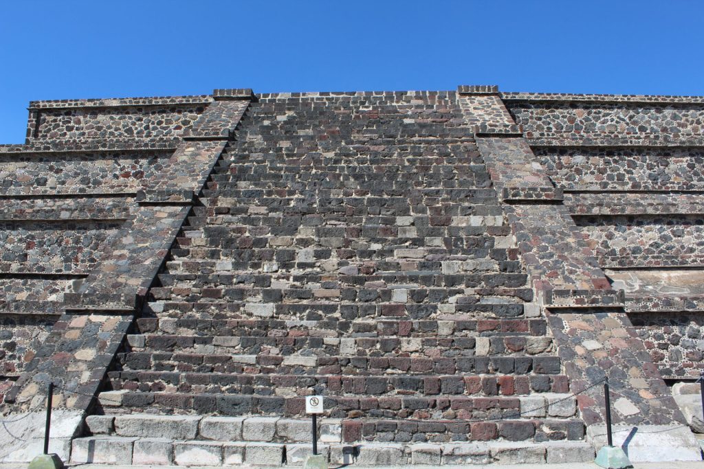 Stairs on a pyramid in Mexico City