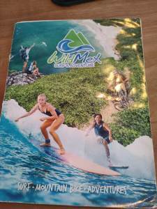 Brochure for Wild Mex tours with surfer on cover