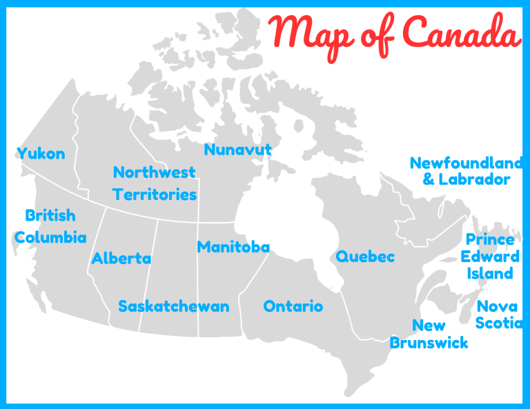 Map of Canada labelled