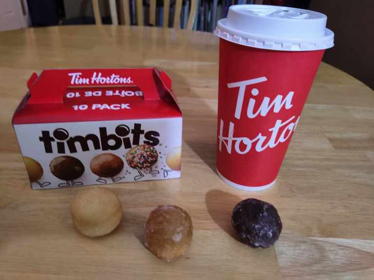 Tim Hortons coffee and timbits