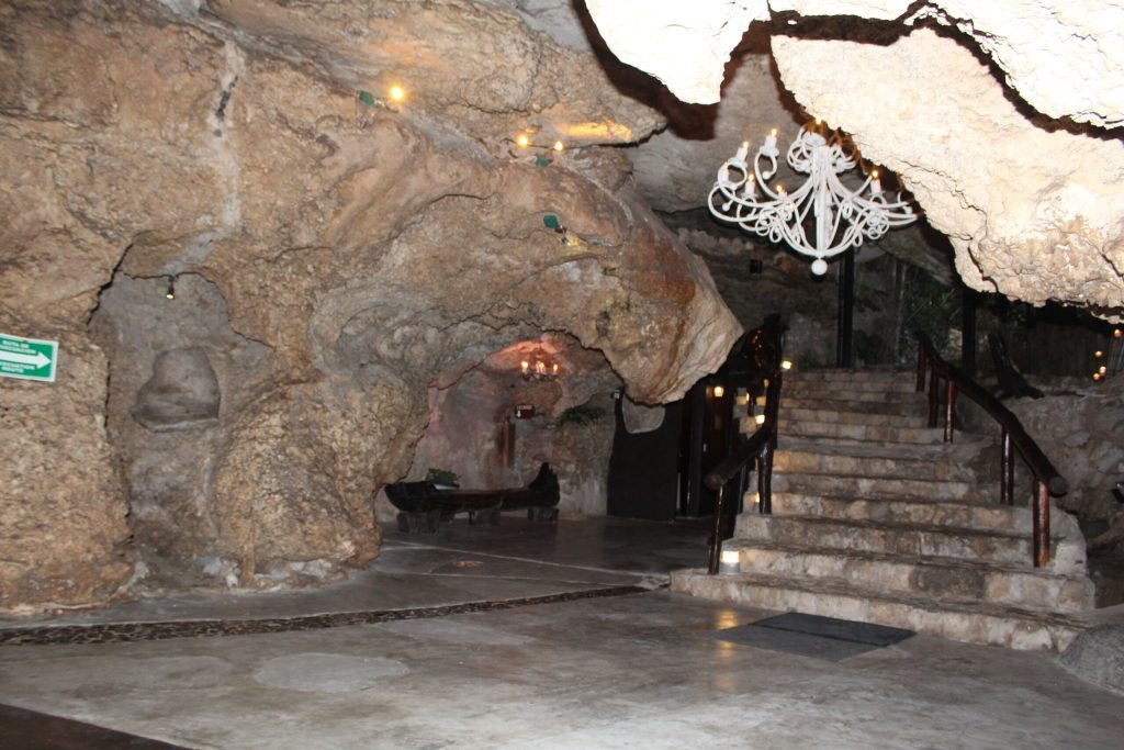 Stairs to get to the cave restaurant in Alux Restaurant and Lounge