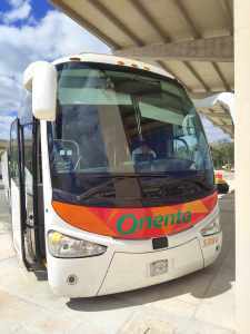Oriente Bus that takes you from the Valladolid Mayan Train station to the bus station.